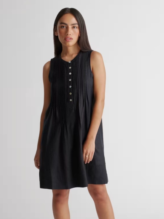 Quince Dresses & Skirts - Quince 100% European Linen Sleeveless Swing Dress in black Size Medium NWT (I)